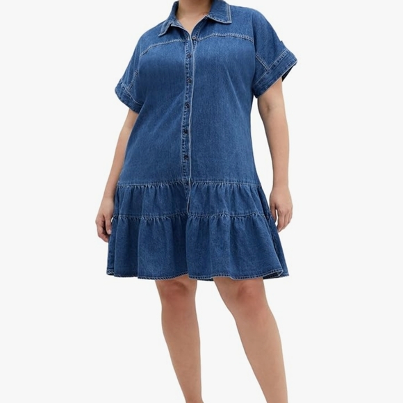 City Chic Blue Denim Dress - Picture 2 of 8